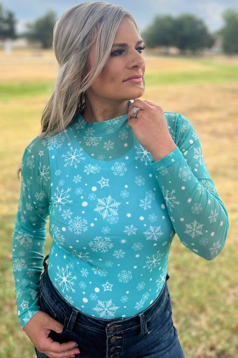 Winter Wonderland Mesh Top: XXL