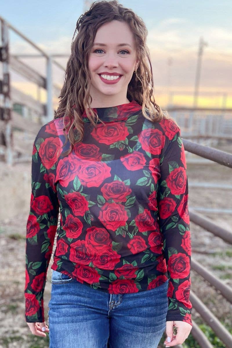 Rose Of My Heart Mesh Top: M