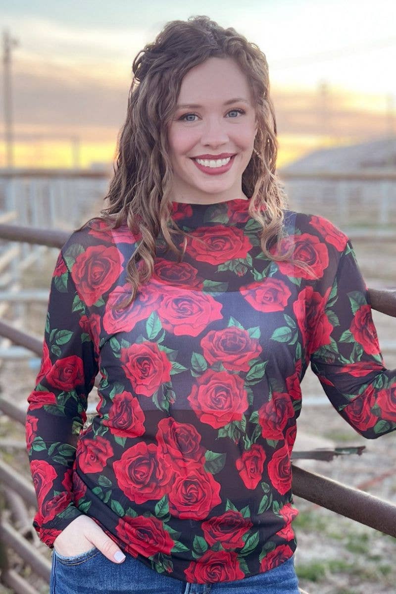 Rose Of My Heart Mesh Top: M