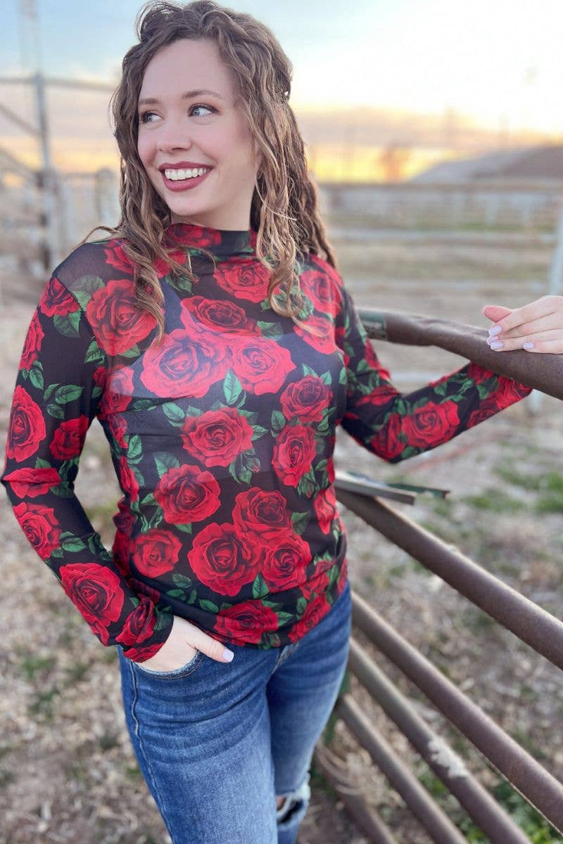 Rose Of My Heart Mesh Top: M