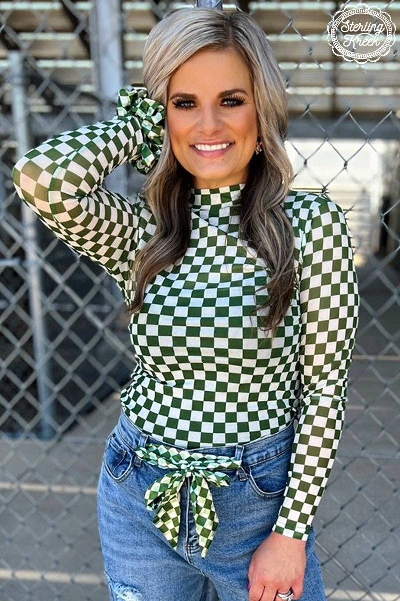Pep Rally Mesh Top Green: 2X
