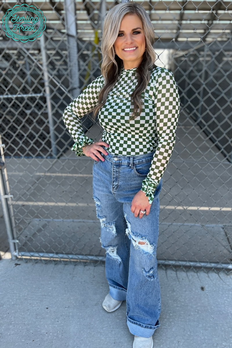 Pep Rally Mesh Top Green: 2X