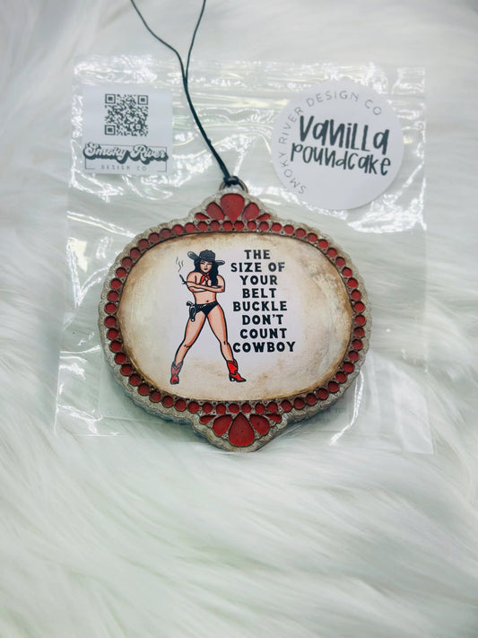 Distressed Vintage Cowgirl Frame Freshie