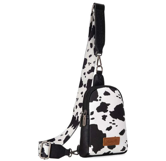 Wrangler Cow Print Crossbody Black