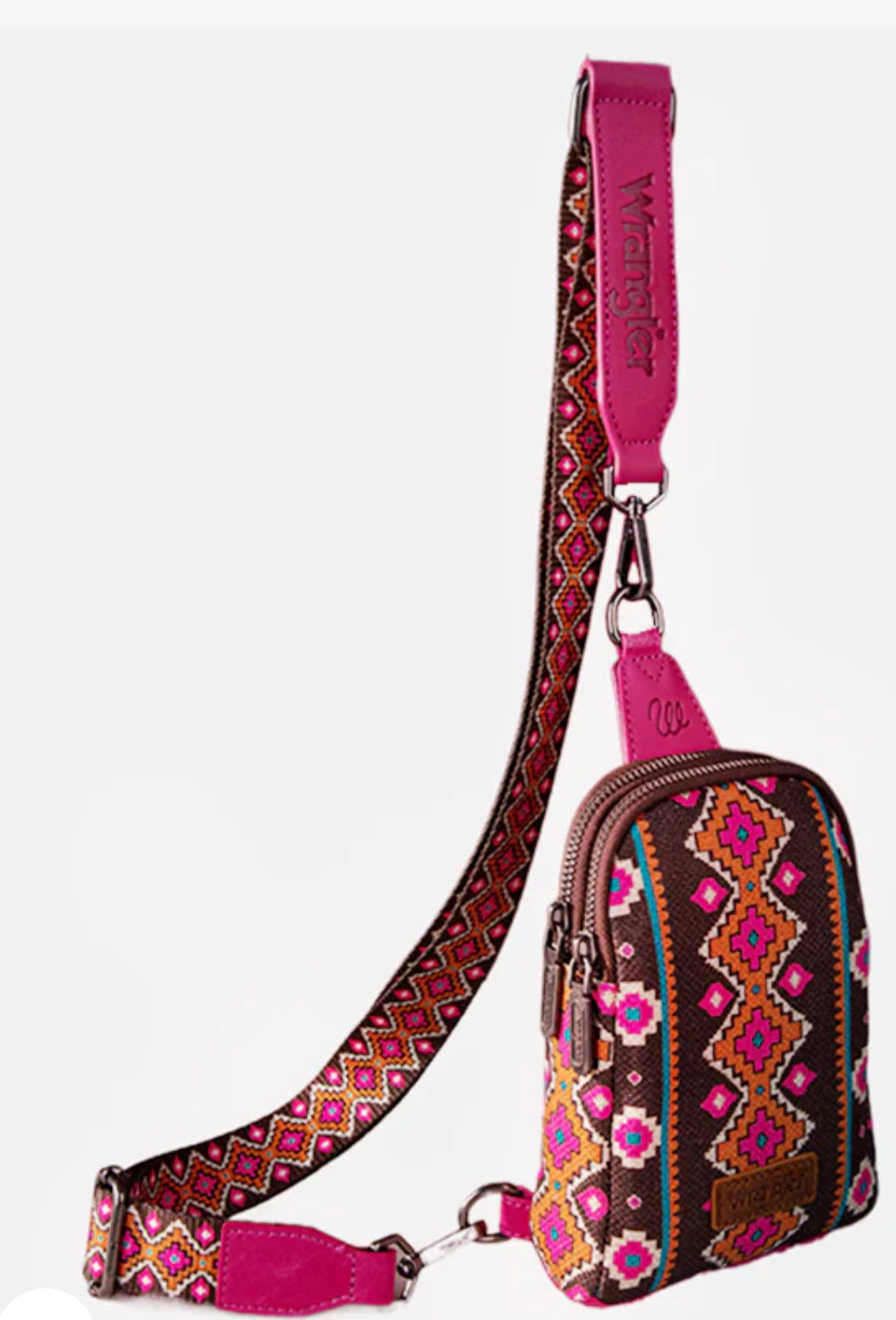 Wrangler Aztec Print Crossbody Pink