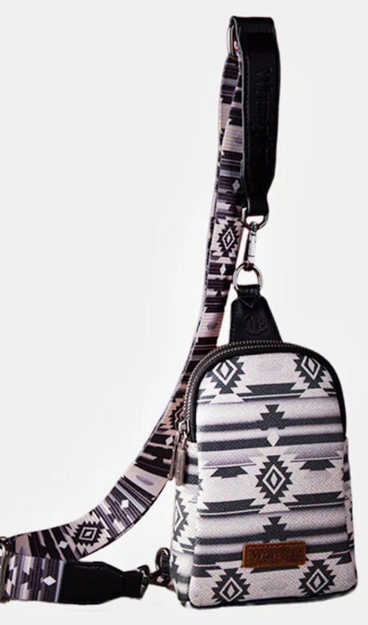 Wrangler Aztec Print Crossbody Black