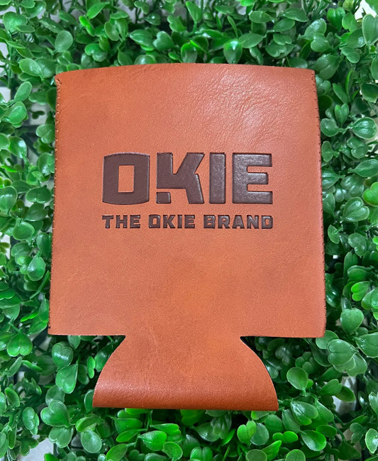 The Okie Brand - Faux Leather Can Cooler