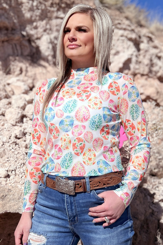 Walking On Egg Shells Mesh Top: M